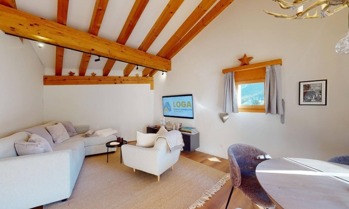 Sils-Maria Apartment | Beautiful, stylishly furnished 2-room flat on the 2nd floor with gallery, 60 m2,