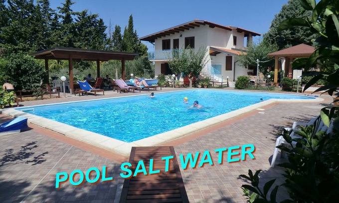 Partinico Villa | BELLA HOME, m.12x6 salt water POOL NATURAL CHLORE (NO CHEMICALS). Sandy beaches.