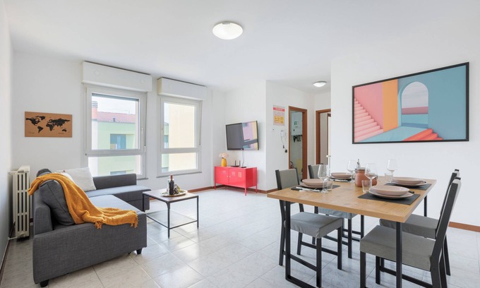 Grassobbio Apartment | BGY Colorful Home - One Bedroom Apartment, Sleeps 4