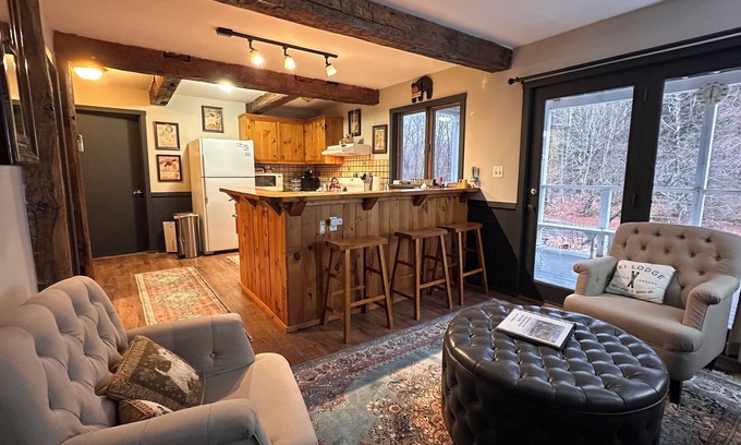 Montgomery Center Bed & Breakfast | Black Bear Suite - Amazing 2BR suite with deck overlooking the Trout River & only 7 minutes to Jay Peak Resort. With Breakfast Included!