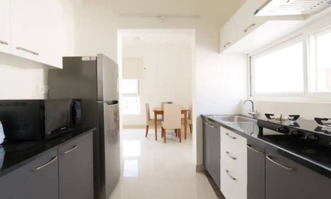 Madhapur Apartment | BluO 1BHK Hitech City - Gym, Balcony, Garden Lift