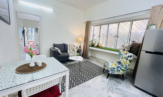 Sector II Apartment | BluO Classic 1BHK Salt Lake - Kitchen, Terrace Garden