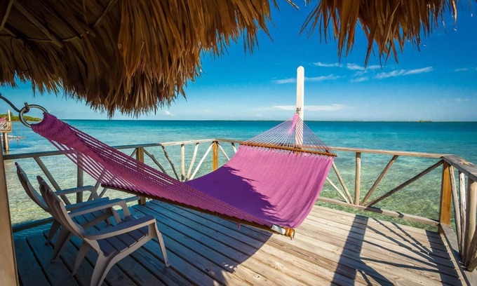Thatch Caye Resort | Breezy Overwater Bungalow w/Incredible Views - Private Patio & A/C Included