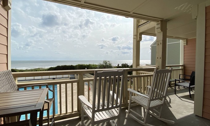 Caswell Beach Condo | Bright and Beachy Oceanfront Condo - Linens included!