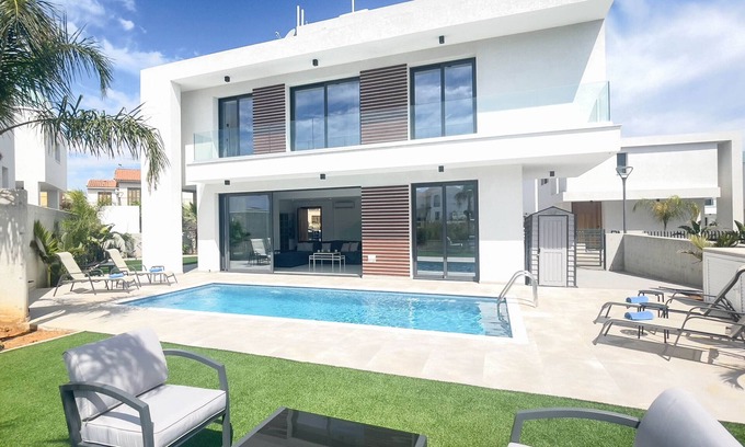 Paralimni Villa | By The Beach – Royal Sapphire Villa - Steps from the Beach
