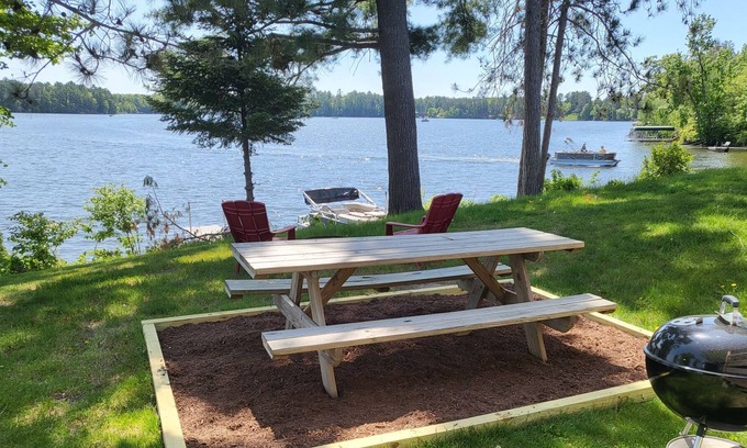 Chetek Apartment | Cabin 5 - One bedroom lakefront cabin with dock.