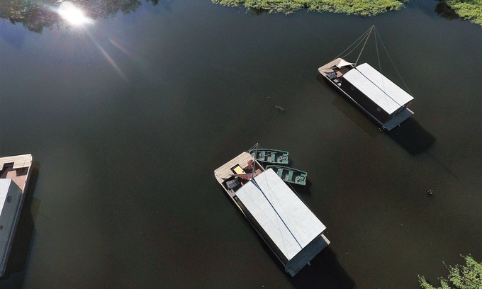 Chassenard Boat Rental | Cabin dinghy at anchor