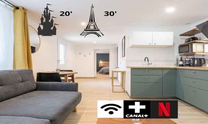 Vaires-sur-Marne Apartment | Calme absolu, terrasse et parking entre Paris et Disney