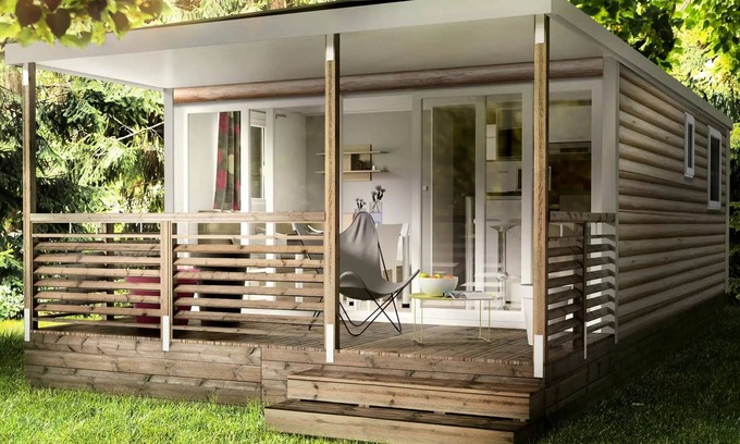 Ayzac-Ost House | Camping ecovillage SOLEIL DU PIBESTE * - Mobile home Tourmalet 2 bedrooms = bed linens + towels + household 4 people