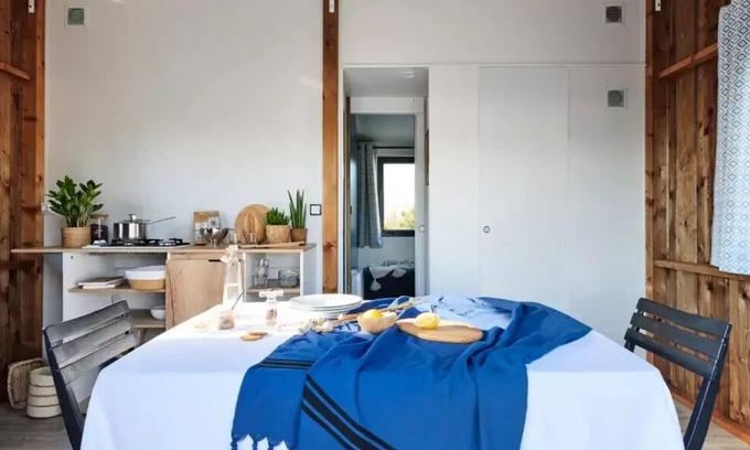 Quettehou House | Campsite Le Rivage* - Bungalow Tit home Wood 3 Rooms 4 People Without Sanitary