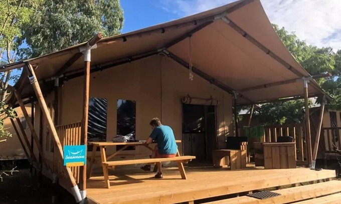 Pontorson House | Campsite Seasonova Haliotis * - WOOD LODGE - with sanitary facilities for 4 people