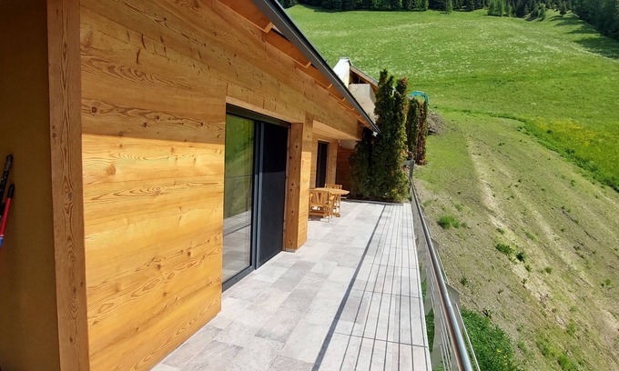 Vandoies Ski Chalet | Chalet Dorfblick