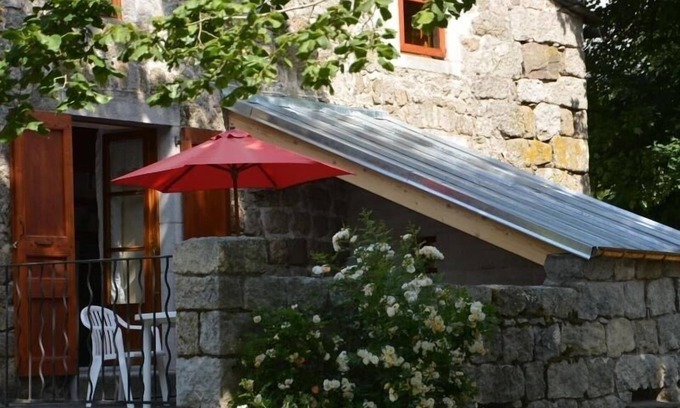 Tence Cottage | Charming 1870 Stone House in Wooded Area with Terrace, Near Activities