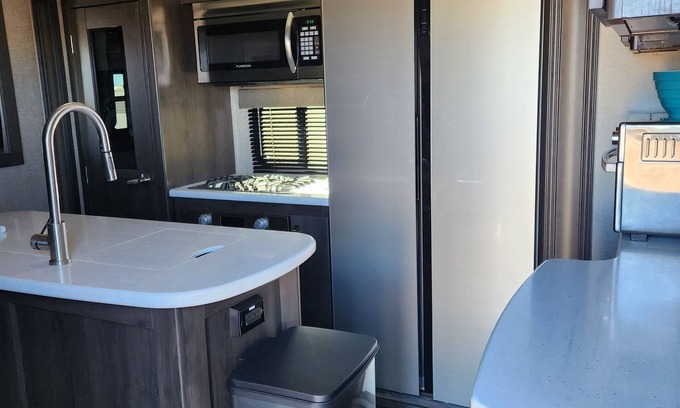 Pomerene House | Charming 2-bedroom RV in Benson with fitness room, AC, pool, club house