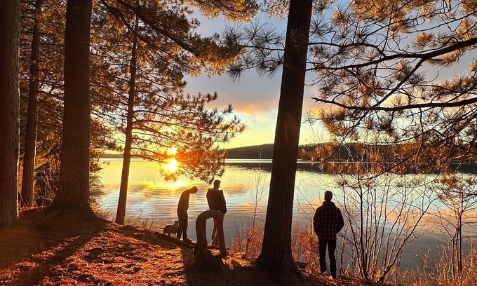 Dwight Cottage | Charming lakefront cottage with private dock, stunning sunsets & cozy wood stove