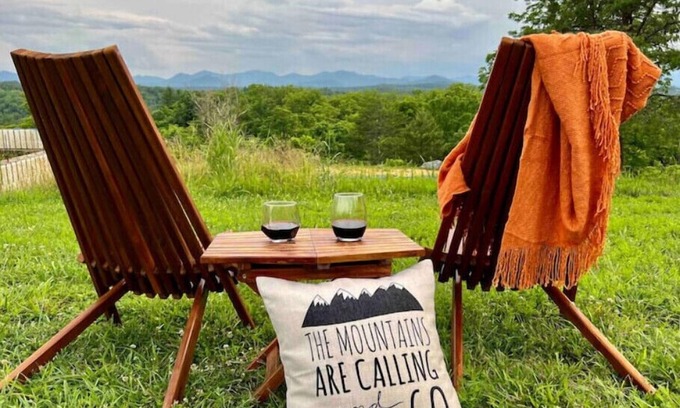 Alexander House | Chic Barndo Chalet Above French Broad River- Pano Mountain Views on 13 Acresn