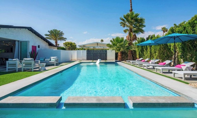 Racquet Club West House | Chic Private Oasis, 4 BR, Huge Pool & Spa, Views!