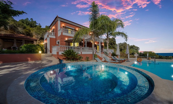 Polemarchi Villa | Classic Style Super Lux Villa with pool, jacuzzi. Stunning sea & mountain views