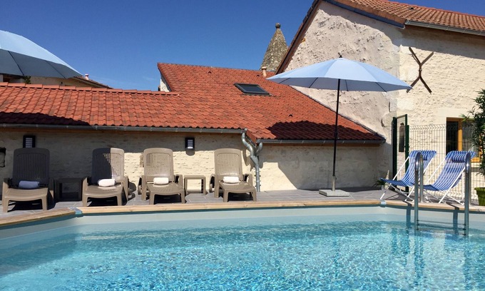 Chaveignes Cottage | Collection of boutique cottages around a courtyard with pool & garden, sleeps 15