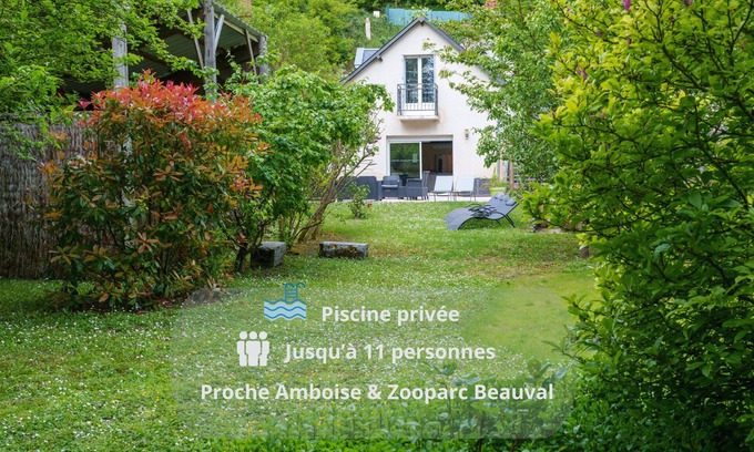 Chancay House | Comfortable house for 11 people near Beauval Zoo/Loire Castles with Pooln