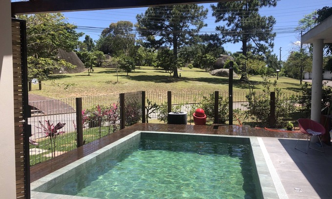 Campeche House | Contemporary house near the beach with heated pool, hot tub and barbecue