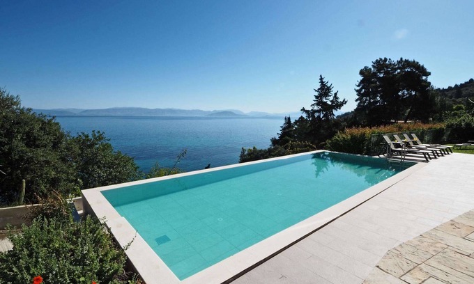 Notos Villa | Contemporary Seafront Villa, A/C, Private Pool, Amazing Views - Walking Distance to Beach & Tavernas