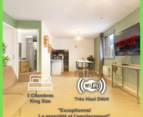 Roubaix Apartment | Cozy - 3 Chambres - Netflix - Kitchenette - Le Montesquieu