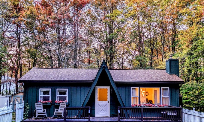 Pocono Lake House | Cozy A-frame cottage, Pocono Mountains, Fireplace, Pet Friendly