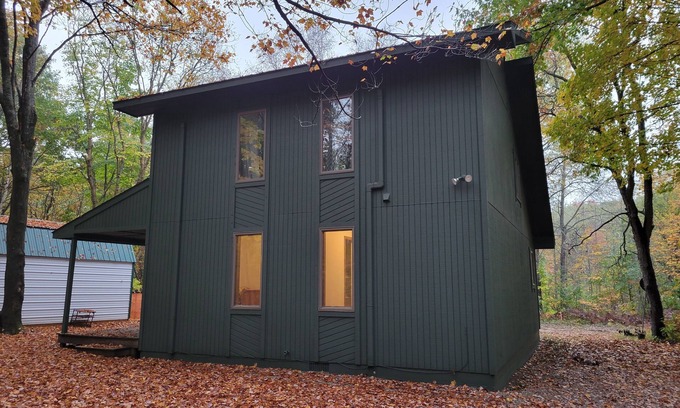 Elmira Cabin | Cozy Cabin in the Woods with a Short walk to the Lake, ORV Trails, and Skiing!
