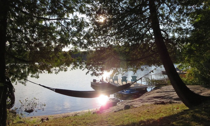 Seguin Cottage | Cozy cottage retreat + Bunkie with the perfect western exposure waterfront
