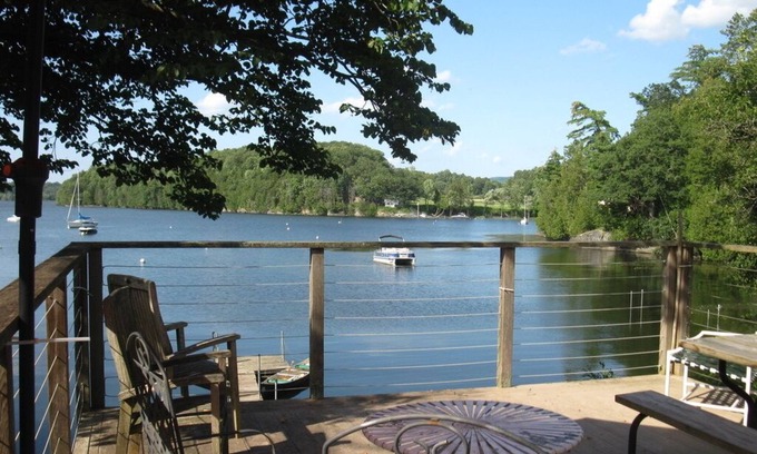 North Ferrisburgh Cottage | Cozy lakefront 2 1/2 bedroom home on Lake Champlain, with dock and deck.
