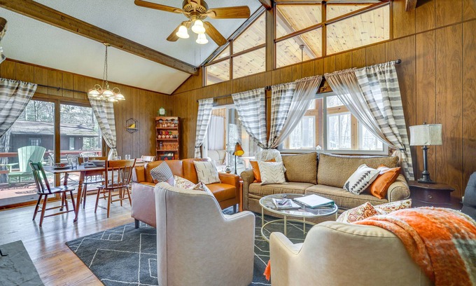 Locust Lake Village Cottage | Cozy Pocono Lake Cottage w/Fire Pit + Ping Pong!