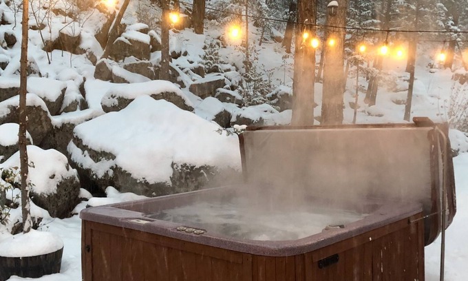 Lyons Cabin | Cozy private cabin nestled in the rocks near fishing and hiking with hot tub