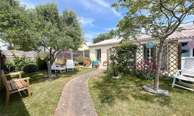 Saint-Pair-sur-Mer House | Cozy Renovated Beach House, 300m to Shore, Garden Terrace, Near Shops & Attractions