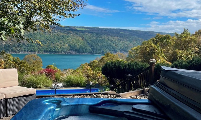 Moravia Villa | Cozy secluded villa-south skaneateles-hot tub, panoramic view, waterfalls, gorge