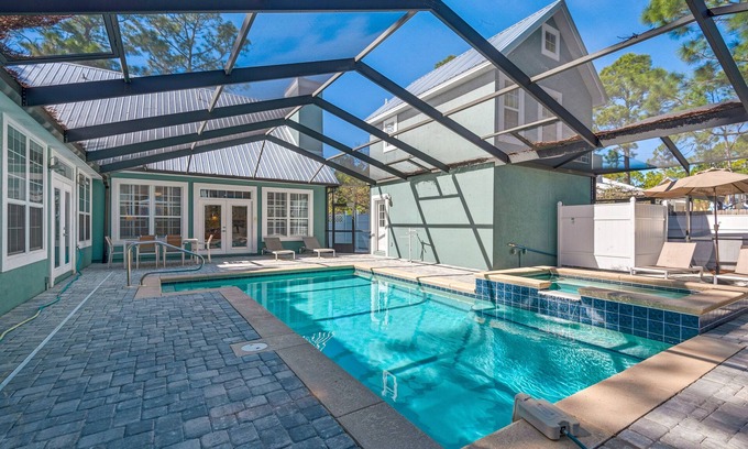 Sugarwood Beach House | Darling Home in Seagrove Beach with a Private Pool, Pool Spa, & Guest Suite