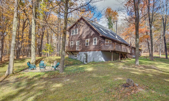 Lansing House | Deck & Game Room: Finger Lakes Family Retreat
