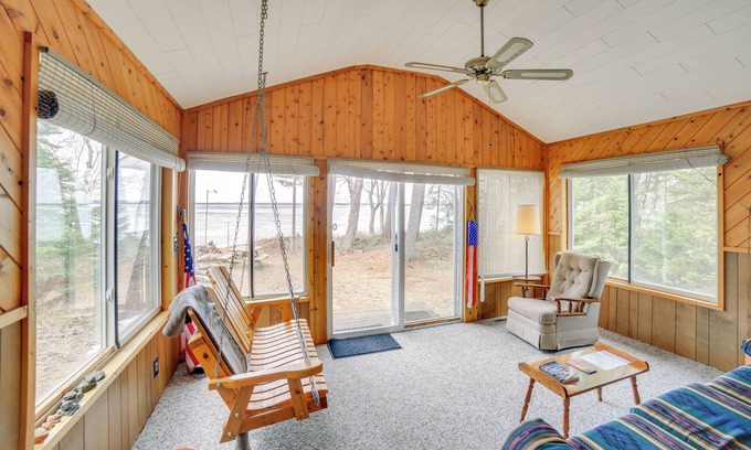 Gould City Cottage | Dock & Fire Pit: Lakefront Cottage in Gould City!