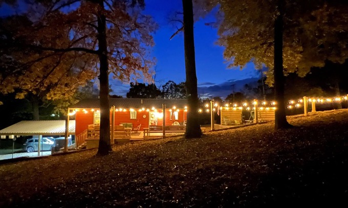 Cotter House | Downtown Cotter Retreat - Great Outdoor Space! 200 feet of String Lights!