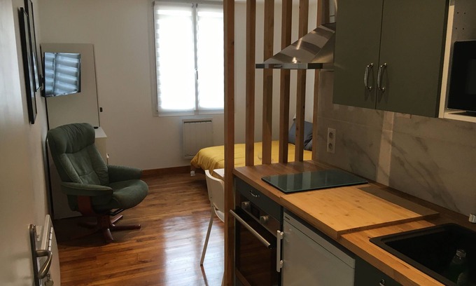 Bagneres-de-Bigorre Apartment | Downtown studio* with outdoor parking and private, secure bike storage.