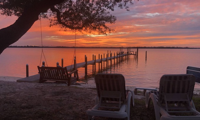 Panama City House | East Bay Fishing Village with dock and boat slips