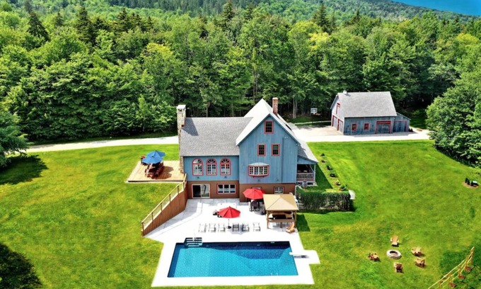 West Townshend House | Escape in Rural Vermont! 2 Homes SaunaPool, Hot Tub, Game House Mountain Views.