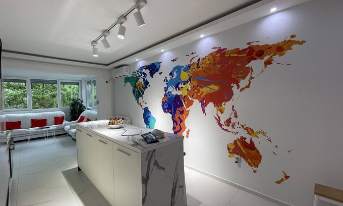 Skopje Region Apartment | EVAs★WorldMap★Bright★Spacious 2BR/2BA/FreeParking