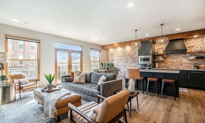 Holland Condo | Evelyn 201: Modern 2-Story Condo with Private Terraces in Downtown Holland