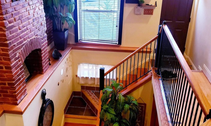 Downtown Baltimore House | Exclusive Sunken Living Room Soaring Exposed Brick