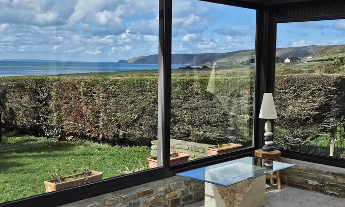 Vauville House | Facing Vauville sandy beach and sunset, your family garden retreat. Pet friendly