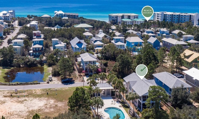 Village of Sugar Beach House | Fall Dates Available! Seagrove Beach Cottage! 2 Blocks from Beach Access! Community Pool!