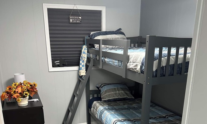 Pipestem Cabin | Family Cabin with Bunk Beds and Washer/Dryer across from Pipestem State Park
