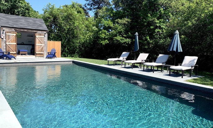 West of Town House | Family Friendly Oasis: Private Acre, Heated Pool, Bikes, Walk to Town & Brewery