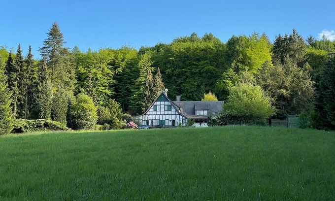 Preussisch Oldendorf Villa | Family group holiday home in a secluded location with its own forest and lake with jetty